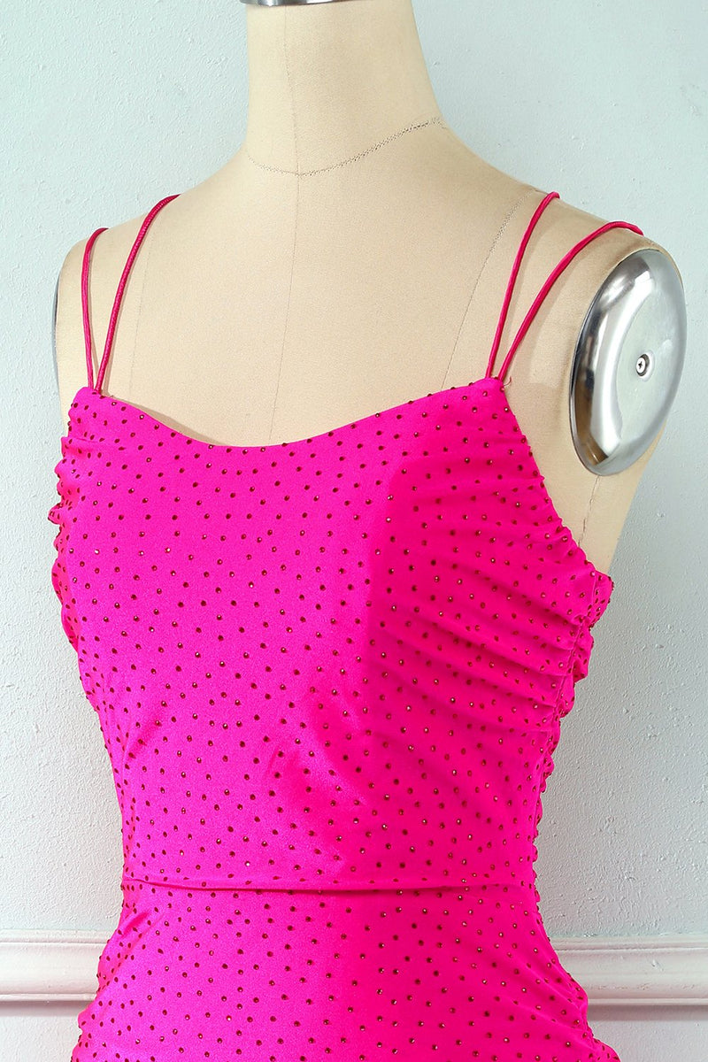 Load image into Gallery viewer, Rose Pink Lace Up Tight Graduation Dress