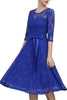 Load image into Gallery viewer, Royal Blue Rose Lace Dress