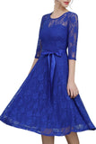 Royal Blue Rose Lace Dress