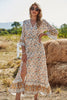 Load image into Gallery viewer, V Neck 3/4 Sleeves Boho Dress
