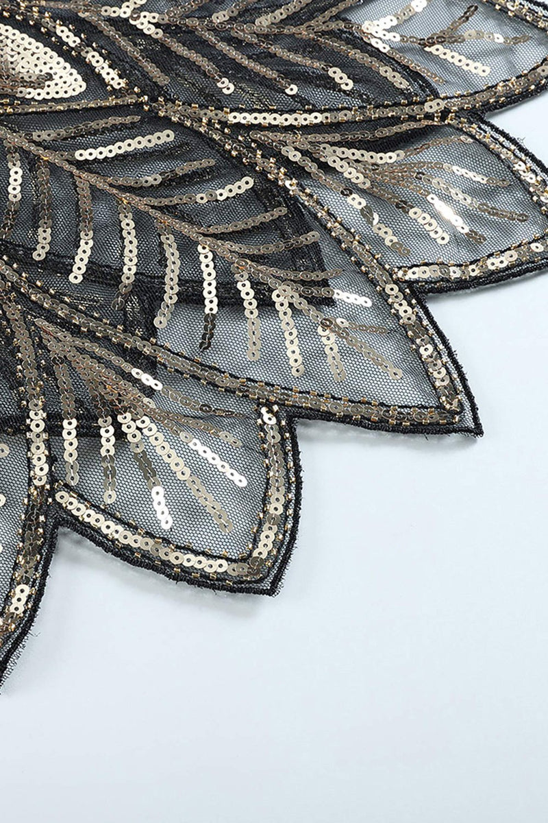 Load image into Gallery viewer, Black Sequin Glitter 1920s Cape