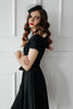 Load image into Gallery viewer, Black Vintage 1950s Dress with Sleeves