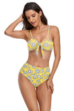 Printed Tie Knotted High Waist Bikini