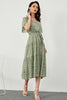 Load image into Gallery viewer, Print Green Summer Boho Dress
