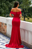 Load image into Gallery viewer, Red Off Shoulder Prom Dress
