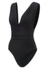 Load image into Gallery viewer, Black Deep V Neck One Piece Swimwear