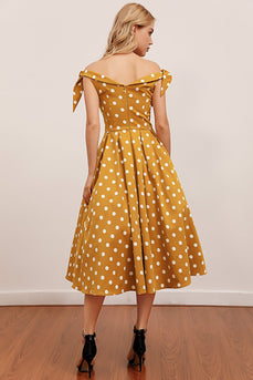 Yellow Polka Dots Vintage Dress