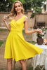 Load image into Gallery viewer, Yellow V Neck Sleeveless 1950s Dress