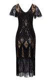 Black Flapper Sequins 1920s Dress