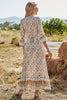 Load image into Gallery viewer, V Neck 3/4 Sleeves Boho Dress