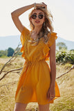 Yellow Batwing Sleeves Summer Dress