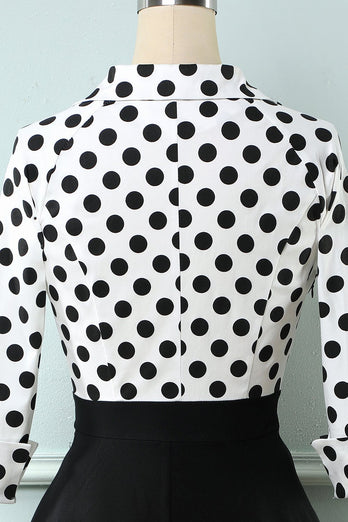 Black and White Polka Dots 1950s Dress
