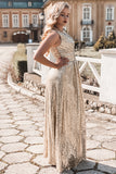 V Neck Sequin Prom Bridesmaid