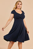 Navy Plus Size Vintage Swing Dress