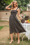 Black Floral Printed Summer Dress