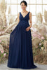 Load image into Gallery viewer, V neck Long Maternity Bridesmaid Dress