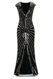 Black Mermaid 1920s Sequined Flapper Dress