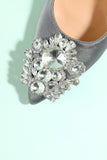 Grey Rhinestone Party Shoes