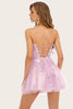 Load image into Gallery viewer, Pink Spaghetti Straps Graduation Dress