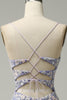 Load image into Gallery viewer, Trendy Mermaid V Neck Light Blue Long Prom Dress with Appliques Slit