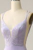 Load image into Gallery viewer, Mermaid Spaghetti Straps Lilac Long Prom Dress with Split Front