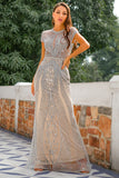 Mermaid Beaded Grey Prom Dress