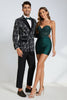 Load image into Gallery viewer, Men&#39;s Black Jacquard Peak Lapel 2-Piece Prom Suits