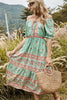 Load image into Gallery viewer, Print Green Maxi Boho Dress