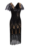 Black Flapper Sequins 1920s Dress