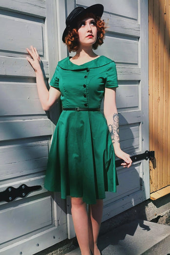 Burgundy Button Dress