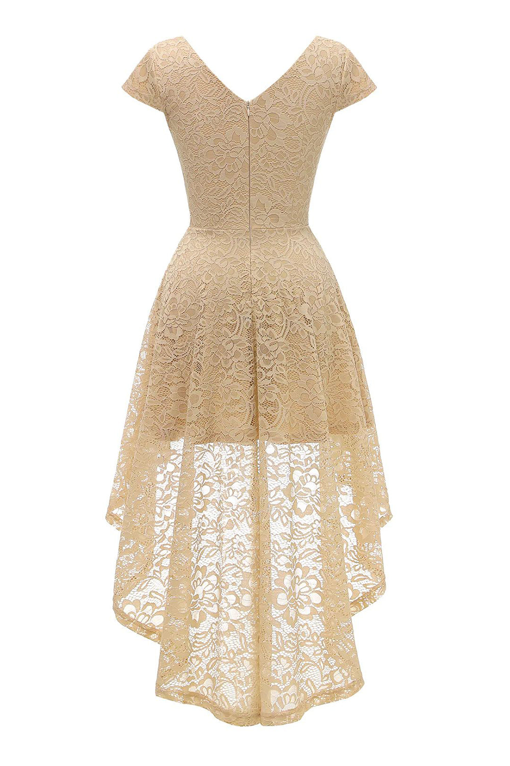 Champagne High-low Lace Dress