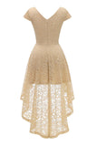 Champagne High-low Lace Dress