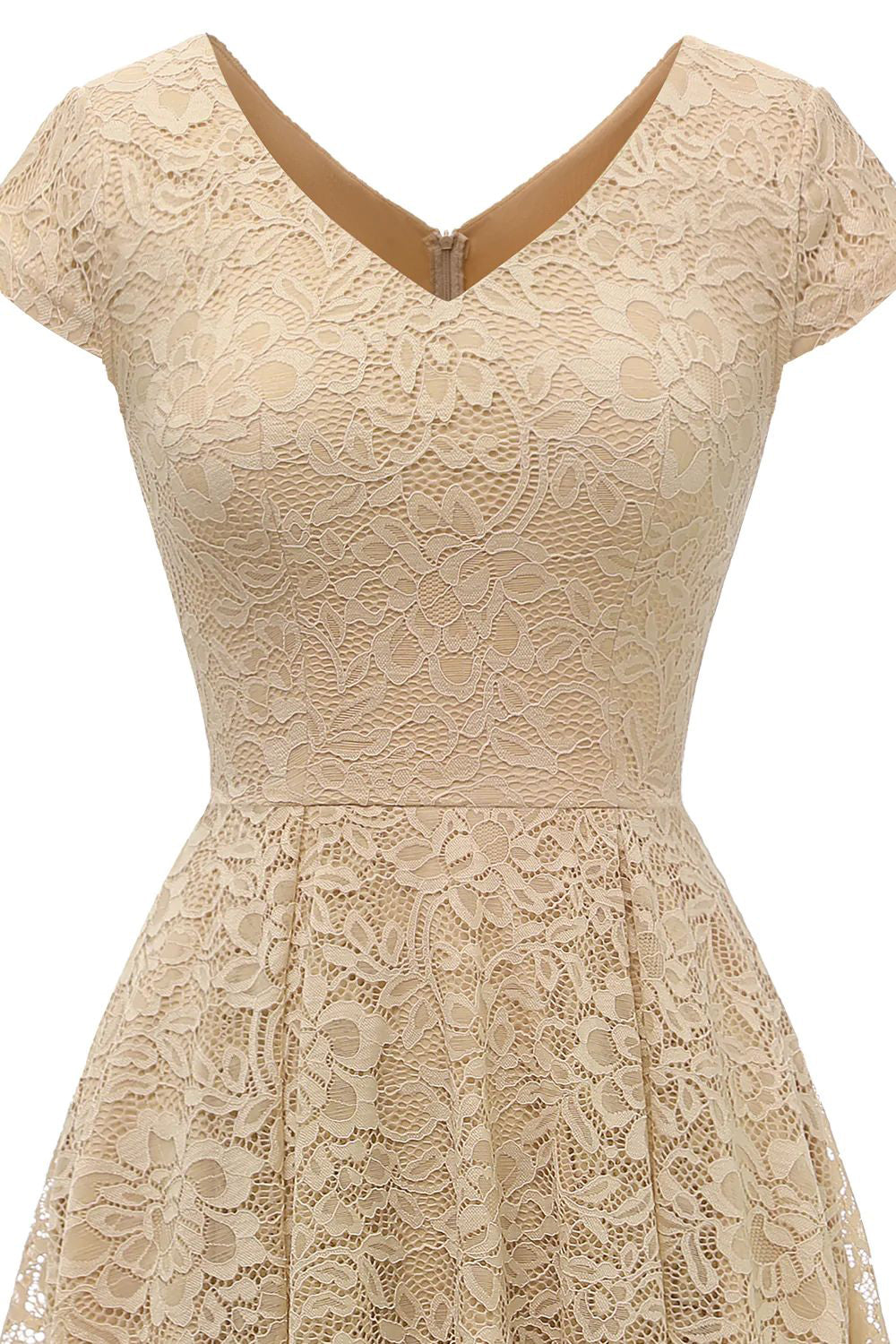 Champagne High-low Lace Dress