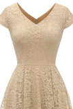 Champagne High-low Lace Dress