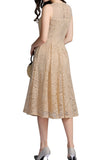 Champagne Lace Dress with Pockets