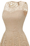 Champagne Lace Dress with Pockets