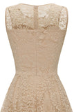 Champagne Lace Dress with Pockets