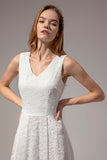 Midi White Lace Dress