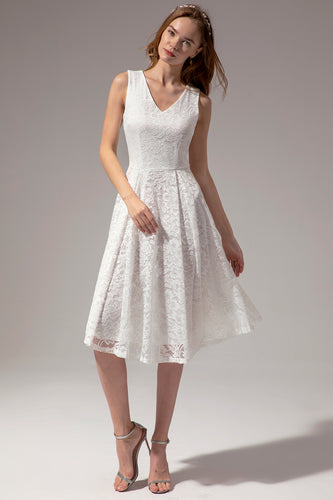 Midi White Lace Dress
