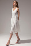 Midi White Lace Dress