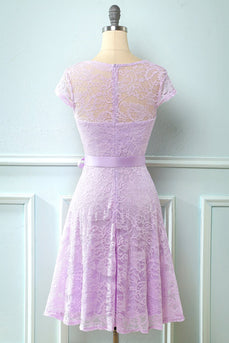 Lace Dress with Short Sleeves