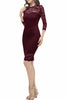 Load image into Gallery viewer, Bodycon Lace Dress with Sleeves