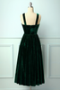 Load image into Gallery viewer, Straps Dark Green Velvet Dress
