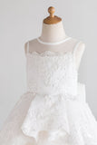 White Flower Girl Dress with Lace