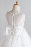 White Flower Girl Dress with Lace