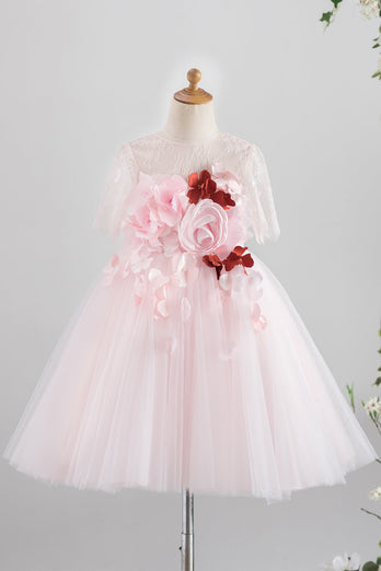Pink Tulle Flower Girl Dress