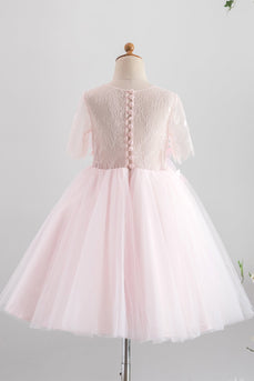 Pink Tulle Flower Girl Dress