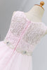 Load image into Gallery viewer, Lace Pink Flower Girl Dress with Beaded