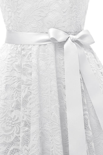 White Lace High-low Dress