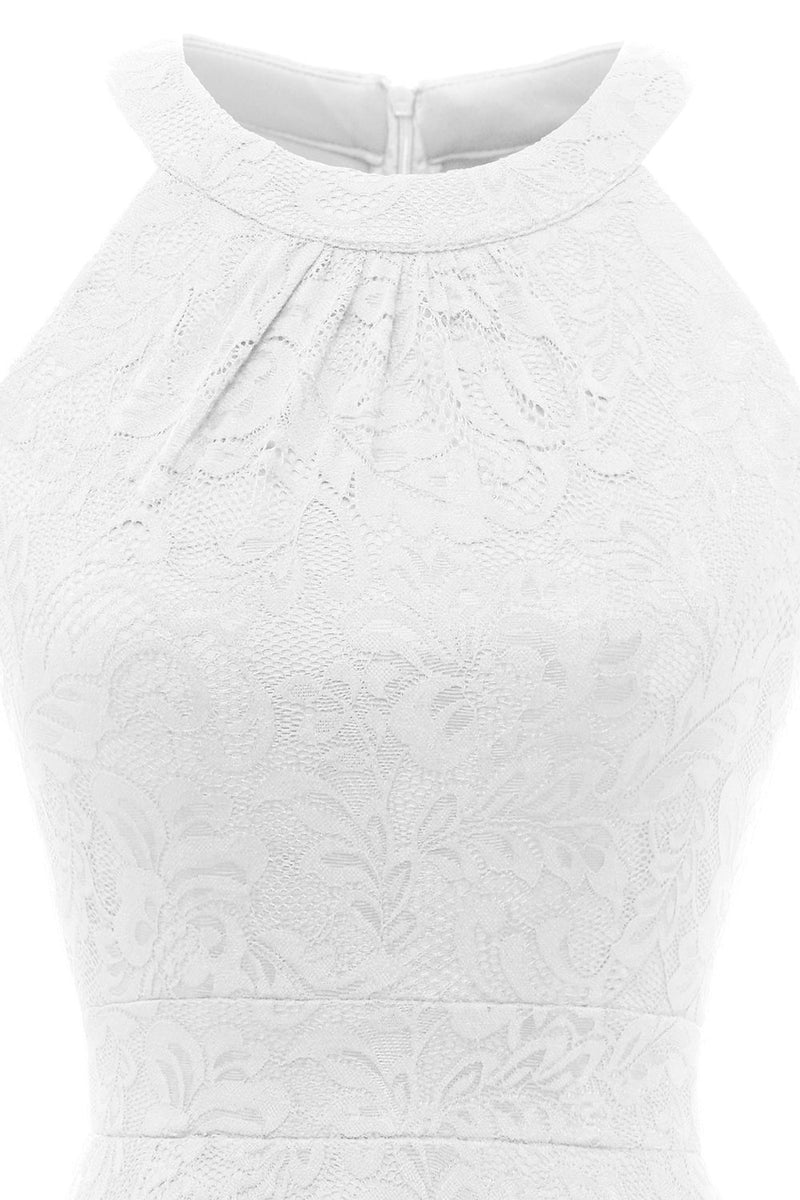 Load image into Gallery viewer, White High Low Lace Dress